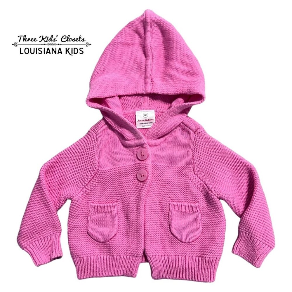 Hanna Andersson NB Pink Hooded Sweater Jacket